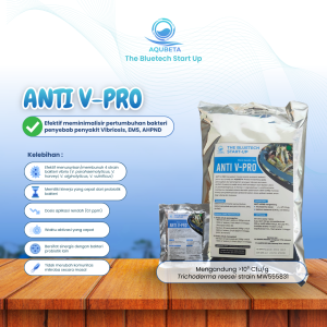 Kemasan ANTI V-PRO probiotik udang AQUBETA