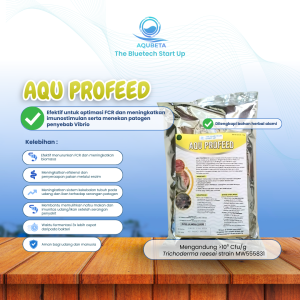 Kemasan AQU PROFEED probiotik serbuk ikan dan udang AQUBETA